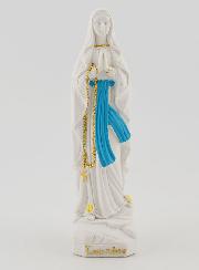 Statue Vierge Marie de Lourdes au Chapelet Or - 10 cm