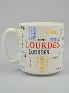 Mug de Lourdes - Lettres couleurs - 8 cm