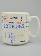 Mug de Lourdes - Lettres couleurs - 8 cm