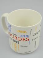 Mug de Lourdes - Lettres couleurs - 8 cm