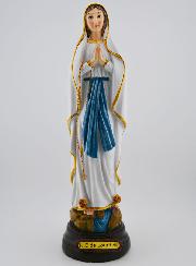 Statue Vierge Marie de Lourdes sur Socle - 30 cm