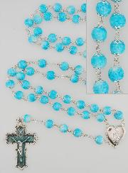 Chapelet en Perles Bleues Fashion en Emaux