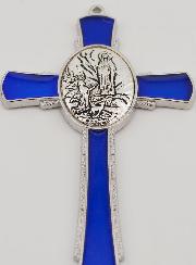 Croix de Lourdes Bleue 10 cm - Médaille des Apparitions