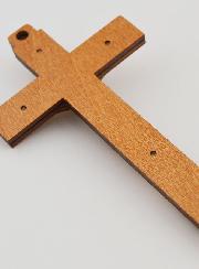 Crucifix en Bois avec Apparitions de Lourdes - Doré 12 cm