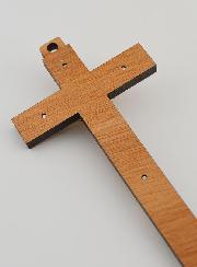 Crucifix en Bois avec Apparitions de Lourdes - Argenté 12 cm