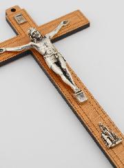 Crucifix en Bois avec Apparitions de Lourdes - Argenté 21 cm