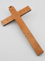 Crucifix en Bois avec Apparitions de Lourdes - Argenté 21 cm