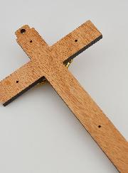 Crucifix en Bois avec Apparitions de Lourdes - Doré 21 cm