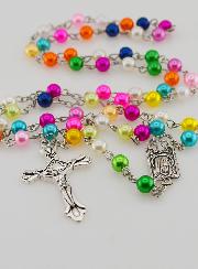 Chapelet Collier Mode en Perles Multicolor - 60 cm