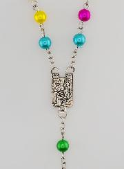 Chapelet Collier Mode en Perles Multicolor - 60 cm