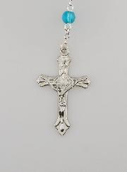 Chapelet de Lourdes Mode en Perles de Cristal Bleu - 60 cm