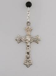 Chapelet de Lourdes en Perles Noires - 50 cm