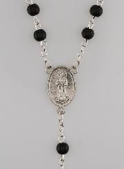 Chapelet de Lourdes en Perles Noires - 50 cm