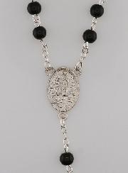Chapelet Collier Mode en Perles Noires de Lourdes - 50 cm