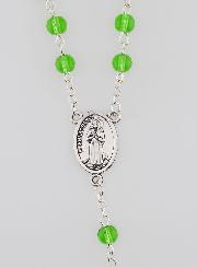 Chapelet de Lourdes en Perles de Cristal Vert - 50 cm