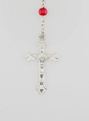 Chapelet de Lourdes en Perles Rouges - 60 cm