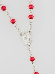 Chapelet de Lourdes en Perles Rouges - 60 cm