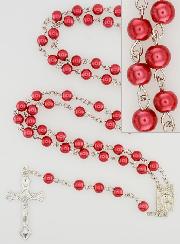 Chapelet Fashion Mode en Perles Rouges - 60 cm