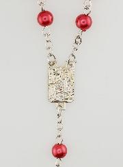 Chapelet Fashion Mode en Perles Rouges - 60 cm