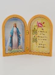 Icône Diptyque de la Vierge Miraculeuse + Prière