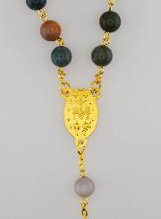 Chapelet Or en Perles d'Agate Véritable