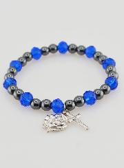 Bracelet Religieux Perles Noires et Bleues