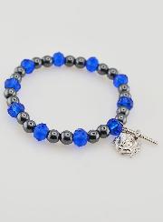 Bracelet Religieux Perles Noires et Bleues
