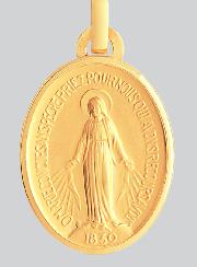 Médaille Miraculeuse Or 18 Carats avec Bords - 15 mm