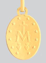 Médaille Miraculeuse Or 18 Carats avec Bords - 15 mm