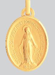Médaille Miraculeuse Or 18 Carats avec Bords  - 16 mm