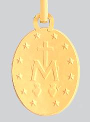 Médaille Miraculeuse Or 18 Carats avec Bords  - 16 mm