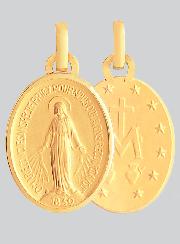 Médaille Miraculeuse Or 18 Carats avec Bords  - 16 mm