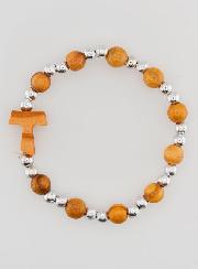 Bracelet Religieux Enfant Croix de Tau et Perles d'Argent
