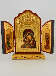 Icône Triptyque Vierge de Korsun - 26 cm