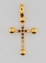 Croix en Plaqué Or et Diamants Strass - 20 mm