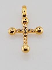 Croix en Plaqué Or et Diamants Strass - 20 mm