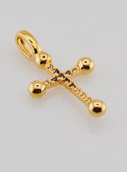 Croix en Plaqué Or et Diamants Strass - 20 mm
