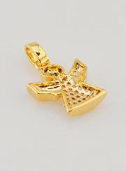Pendentif Ange-Gardien en Plaqué Or et Diamants Strass - 15 mm