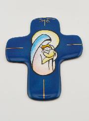 Croix de Communion Vierge de la Bonté en Emaux