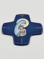 Croix Maternité Carrée en Emaux
