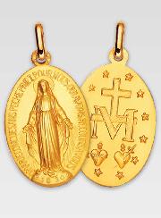Médaille Miraculeuse en Or 9 Carats - 15 mm