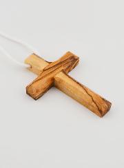 Croix d'Aube de Communion en Bois d'Olivier avec Cordon