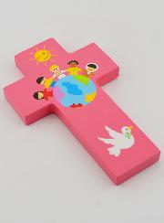 Croix en Bois - Rose