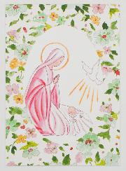 Image de Baptême - Vierge Marie et Colombe de l'Esprit Saint