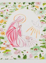 Image de Baptême - Vierge Marie et Colombe de l'Esprit Saint