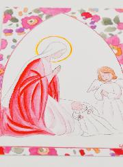 Image de Baptême - Vierge Marie et Ange-Gardien