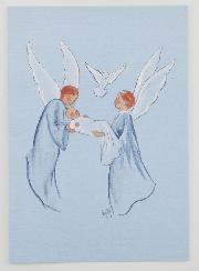 Image de Baptême - Ange et Esprit Saint - 10 X 15 cm