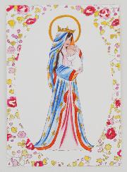 Image de Baptême - Vierge Couronnée au Lys