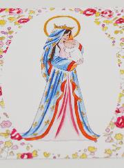 Image de Baptême - Vierge Couronnée au Lys