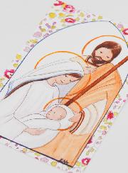 Image de Baptême - Sainte Famille - Rose